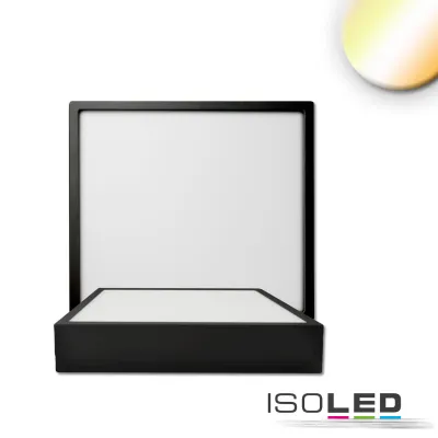 LED Deckenleuchte PRO schwarz, 8W, eckig, 120x120mm, ColorSwitch 2700|3000|4000K, dimmbar