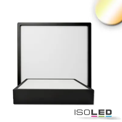 LED Deckenleuchte PRO schwarz, 15W, eckig, 170x170mm, ColorSwitch 2700|3000|4000K, dimmbar
