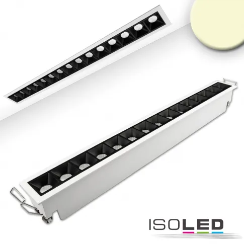 LED Einbauleuchte Raster Line weiß/schwarz , dimmbar, 30W, warmweiß