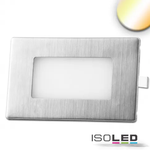 LED Wandeinbauleuchte eckig, 2,5W, IP65, ColorSwitch 3000|4000|6000K, inkl. Einputzdose