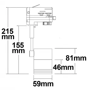 3-Phasen Schienen-Adapter für GU10-Spots, schwarz matt