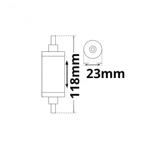 R7s LED Stab SLIM, 10W, L: 118mm, neutralweiß, dimmbar