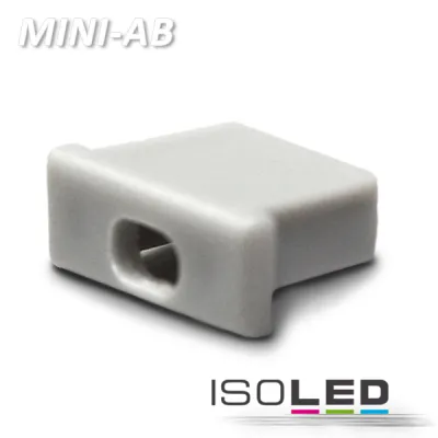 Endkappe für Profil MINI-AB10 silber, mit Kabeldurchführung