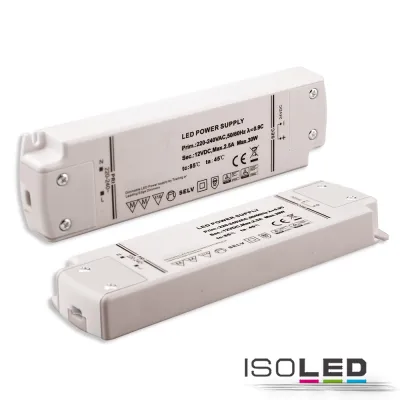 LED Flexband-Trafo 12V/DC, 0-30W, dimmbar (Spannungssenke), SELV