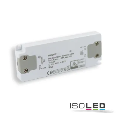 LED Trafo 12V/DC, 0-20W, ultraslim
