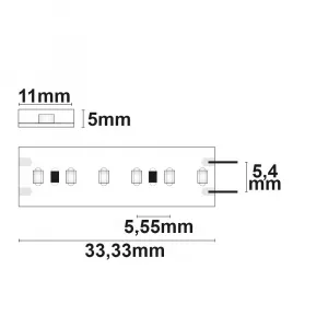 LED CRI930 Linear11 Flexband, 24V DC, 6W, IP54, 3000K, 5m Rolle, 180 LED/m