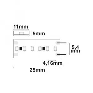 LED CRI930 Linear11 Flexband, 24V DC, 10W, IP54, 3000K, 5m Rolle, 239 LED/m