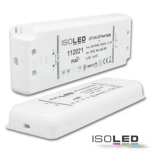 LED Trafo 24V/DC, 0-50W, ultraflach, SELV