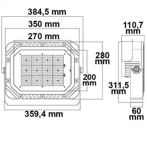 LED Fluter SMD 150W, 75°*135°, kaltweiß, IP66, 1-10V dimmbar