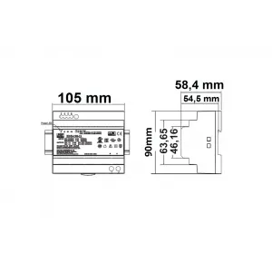 LED Hutschienen-Trafo MW HDR-150-24, 21.6~29V/DC, 0-150W