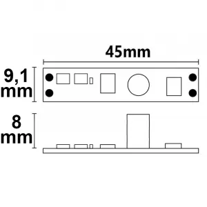 LED Mini PWM-Dimmer mit Wisch-Sensor für Profile, 1 Kanal, 12-24V DC 3A