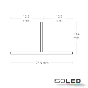 LED Trockenbau T-Profil 12, weiß RAL 9003 200cm