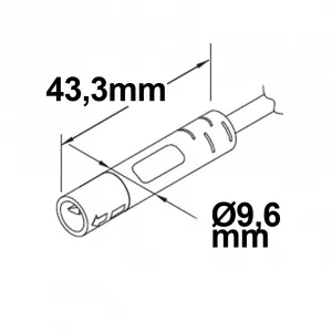 Mini-Plug Anschlussfassung female, 1m, 2x0,75, IP54, weiß-grün, max. 48V/6A
