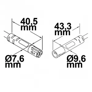 Mini-Plug Verlängerung male-female, 1m, 2x0,75, IP54, weiß-grün, max. 48V/6A