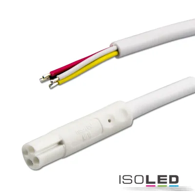 Mini-Plug RGB Anschlusskabel male, 1m, 4-polig, IP54, weiß, max. 48V/6A
