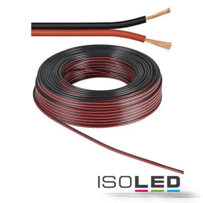 Kabel 2-polig, YZWL 2x1,5mm, schwarz/rot, 1 Rolle 50m
