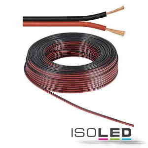 Kabel 25m Rolle 2-polig 0,75mm² H03VH-H YZWL, schwarz/rot, AWG18