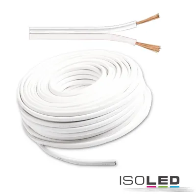 Kabel 25m Rolle 2-polig 0,75mm² H03VH-H YZWL, weiß/weiß, AWG 18