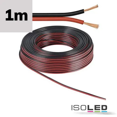 Kabel schwarz/rot 2x 0,75mm² H03VH-H YZWL AWG18, Meterware
