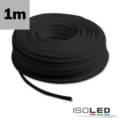 Kabel PVC-ummantelt, schwarz, 3x0,75mm² H05VV-F 3G, Meterware