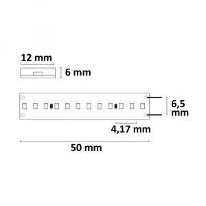 LED CRI930 Linear 48V-Flexband, 8W, IP68, 3000K, 30 Meter