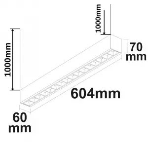 LED Aufbau/Hängeleuchte Linear Raster 20W, anreihbar, schwarz, ColorSwitch 3000|3500|4000K