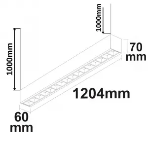 LED Aufbau/Hängeleuchte Linear Raster 40W, anreihbar, schwarz, ColorSwitch 3000|3500|4000K