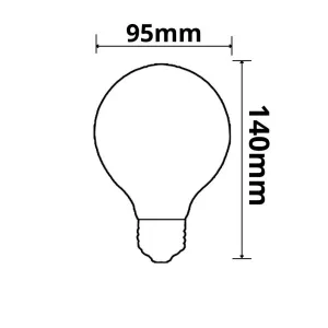 E27 Vintage Line LED Roundbulb 95, Amber, 4W, 2200K