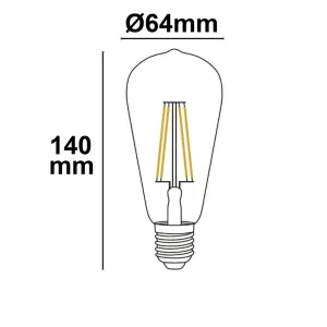 E27 Vintage Line LED ST64 Birne 7W warmweiß, Glas amber