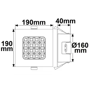 LED Downlight Prism blendungsreduziert 18W, IP54, neutralweiß, dimmbar