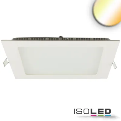 LED Downlight, 18W, eckig ultraflach weiß, 225x225mm, ColorSwitch 3000|3500|4000K, dimmbar