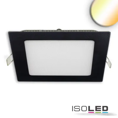 LED Downlight, 18W, eckig ultraflach schwarz, 225x225mm, ColorSwitch 3000|3500|4000K, dimmbar