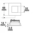 LED Möbeleinbaustrahler MiniAMP schwarz, eckig, 3W, 120°,12V DC warmweiß 3000K, dimmbar