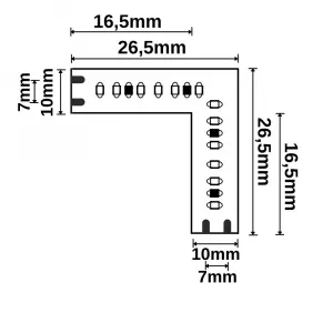 Eckverbindung leuchtend 0,5W für MiniAMP Flexband, 12V DC, 6W, IP20, 2500K