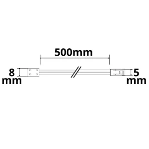 MiniAMP male-Stecker zu Kontakt-Kabelanschluss (max. 3A) K2-28 für 2-pol IP20 Stripes mit Breite 8mm