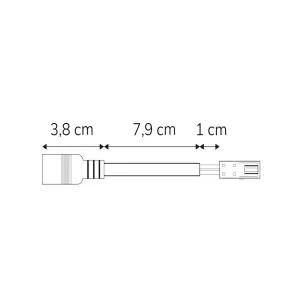Adapter Rundstecker Female auf MiniAmp Female-Buchse, 10cm, weiß