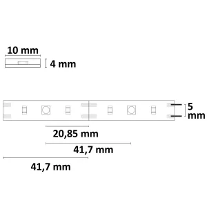 LED UV-C MiniAMP Flexband 270nm, 12V DC, 6W, IP54, 116cm, schwarz, eins. Kabel + maleAMP, 12 LED/m