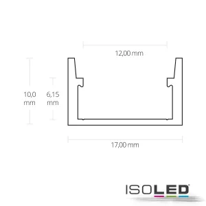 LED Montageprofil GROUND-IN12, begehbar, Alu eloxiert L: 200cm