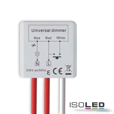 Universal-Push Mini-Dimmer für dimmbare 230V Leuchten/Trafos, 250VA