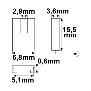 MiniAMP male-Stecker zu Kontakt-Kabelanschluss (max. 3A) K2-25 für 2-pol IP20 Stripes mit Breite 5mm