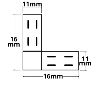 Kontakt-Eck-Verbinder Universal (max. 5A) K2-28 für 2-pol. IP20 Flexstripes mit Breite 8mm