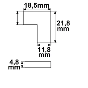 Kontakt-Eckverbinder (max. 5A) K2-210 für 2-pol. IP20 Flexstripes mit Breite 10mm