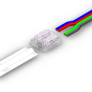 Kontakt-Kabelanschluss (max. 5A) K2-410 für 4-pol. IP20 Flexstripes mit Breite 10mm