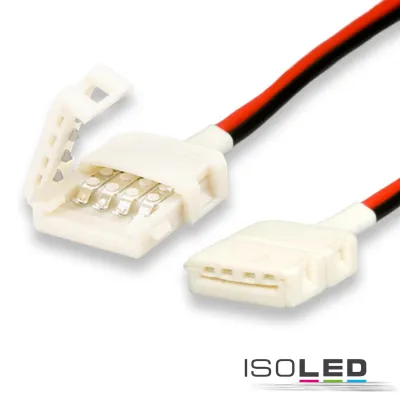 Clip-Verbinder mit Kabel (max. 5A) C1-210 für 2-pol. IP20 Flexstripes mit Breite 10mm, Pitch 12mm