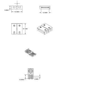 Clip-Verbinder (max. 5A) C1-212 für 2-pol. IP20 Flexstripes mit Breite 12mm, Pitch 12mm