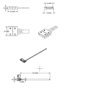 Clip-Kabelanschluss (max. 5A) C1-212 für 2-pol. IP20 Flexstripes mit Breite 12mm, Pitch 12mm