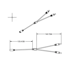 2-fach Rundsteck-Verteiler (max. 5A), 1x IN, 2x OUT, weiß