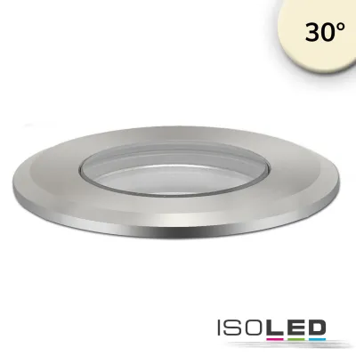 LED Bodeneinbaustrahler, rund 45mm, Edelstahl, 12-24V, IP67, 3W, 30°, warmweiß