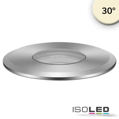 LED Bodeneinbaustrahler, rund 55mm, Edelstahl, 12-24V, IP67, 3W, 30°, warmweiß