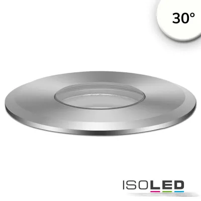 LED Bodeneinbaustrahler, rund 55mm, Edelstahl, 12-24V, IP67, 3W, 30°, neutralweiß